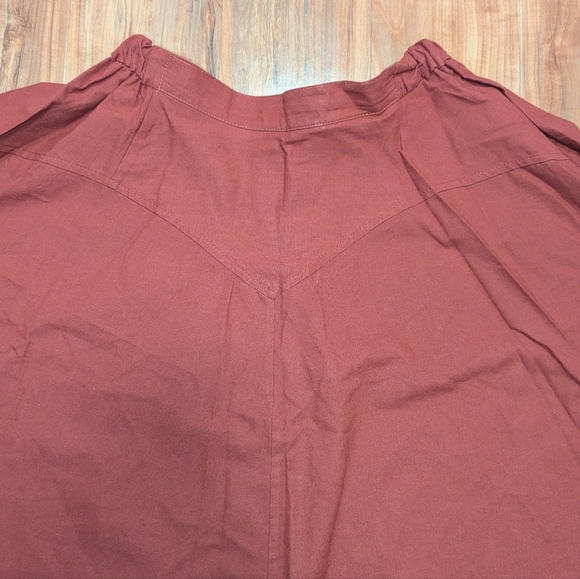 Authentic Ranchwear Skirt Drop Waist Elastic Cotton Red Women's Large Western - Picture 2 of 6